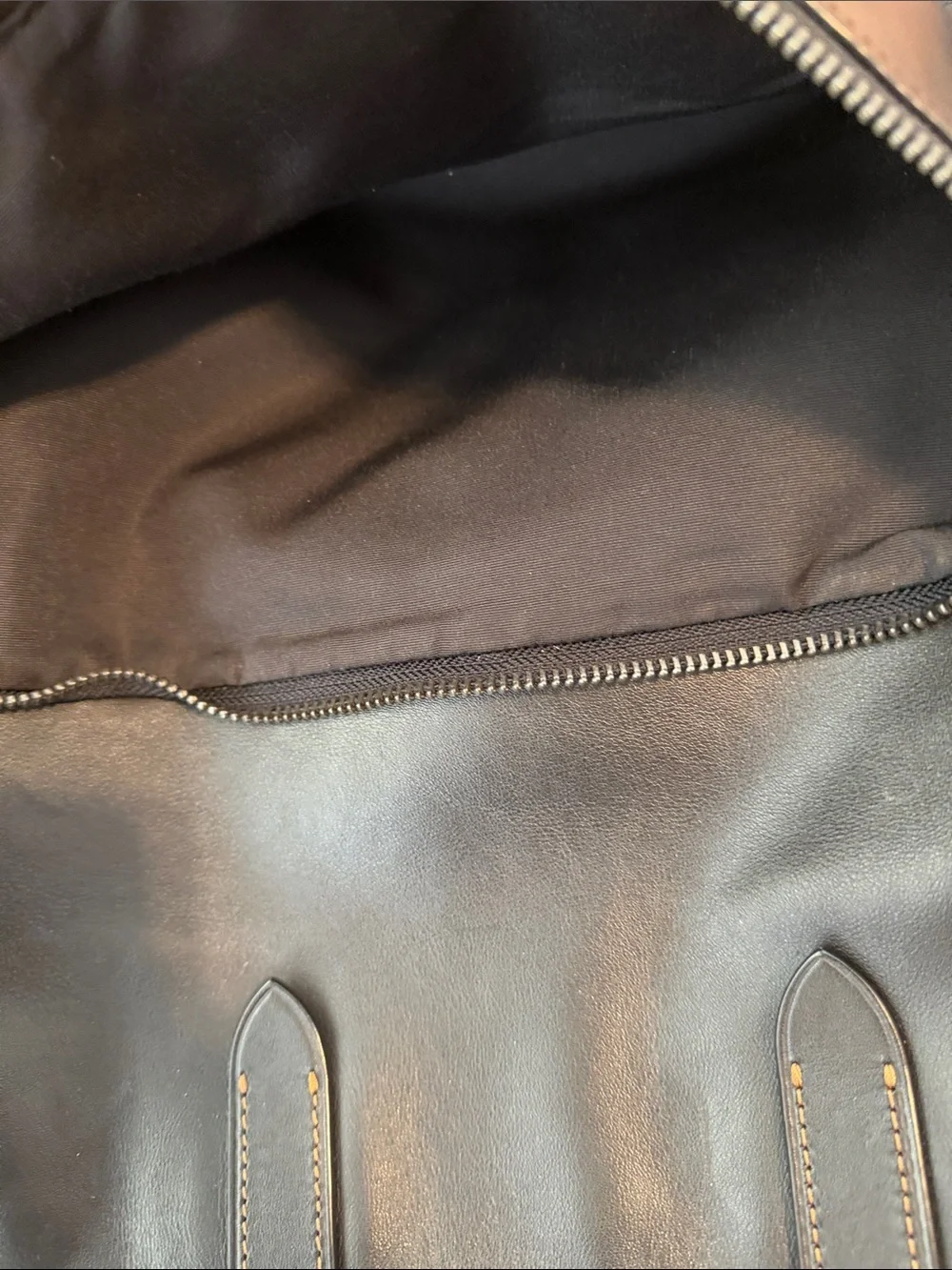 Coach Black Leather Convertible Laptop Tote/Messenger Bag with Adjustable Strap
